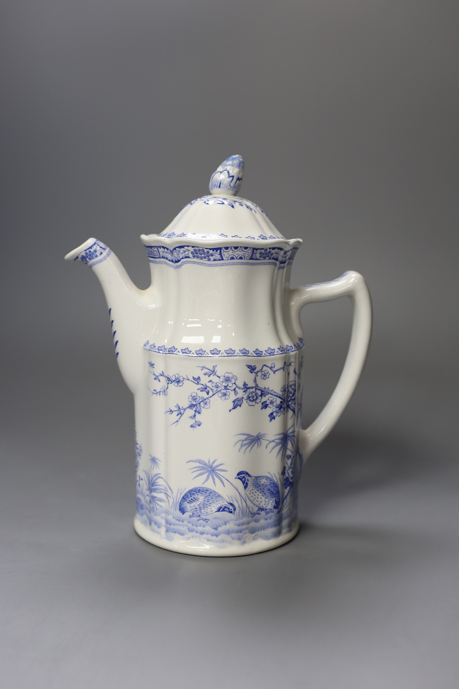 A blue and white part tea set